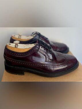 Florsheim - Dark burgundy leather wingtip oxford shoes Size 7D US